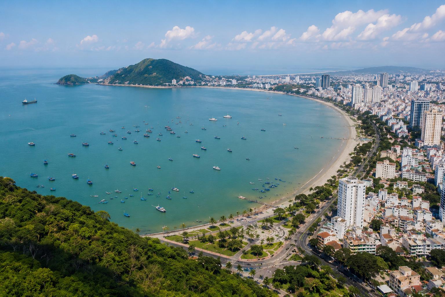 Toàn cảnh vịnh Vũng Tàu từ trên cao